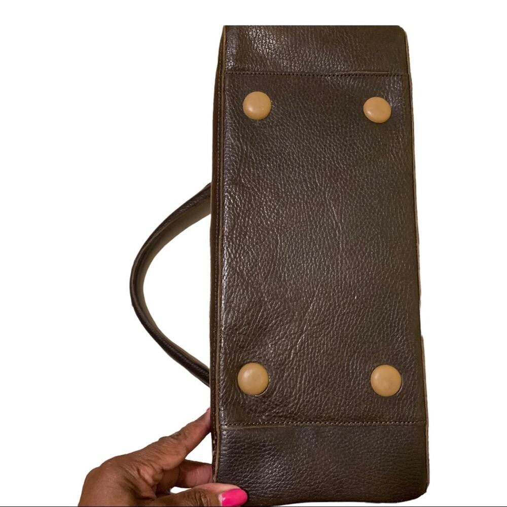 Orla Kiely Brown and Green Satchel - Picture 11 of 15